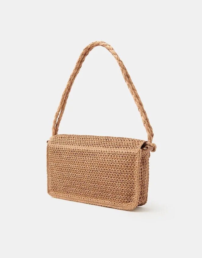 Floral Raffia Shoulder Bag