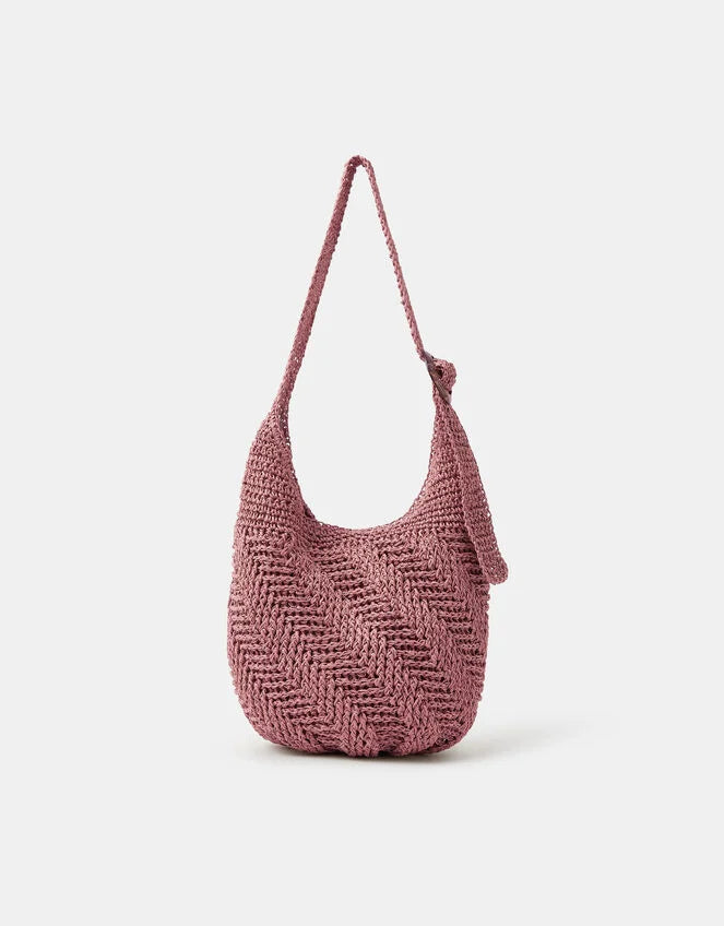 Slouchy Raffia Crossbody Bag