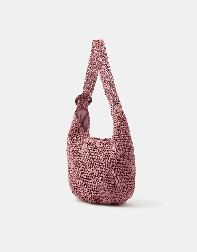 Slouchy Raffia Crossbody Bag