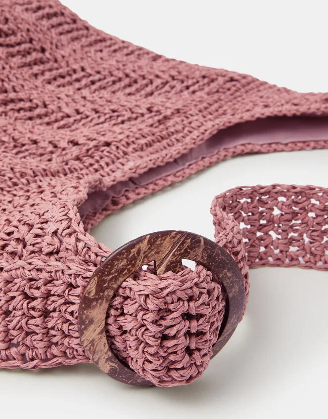 Slouchy Raffia Crossbody Bag