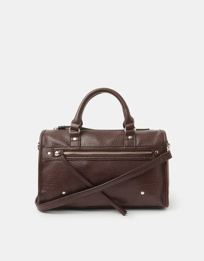 Zip Faux Leather Handbag