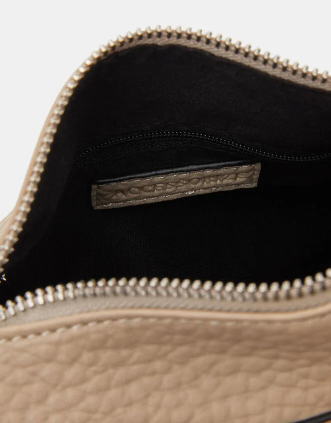 Faux Leather Crossbody Bag - Cream