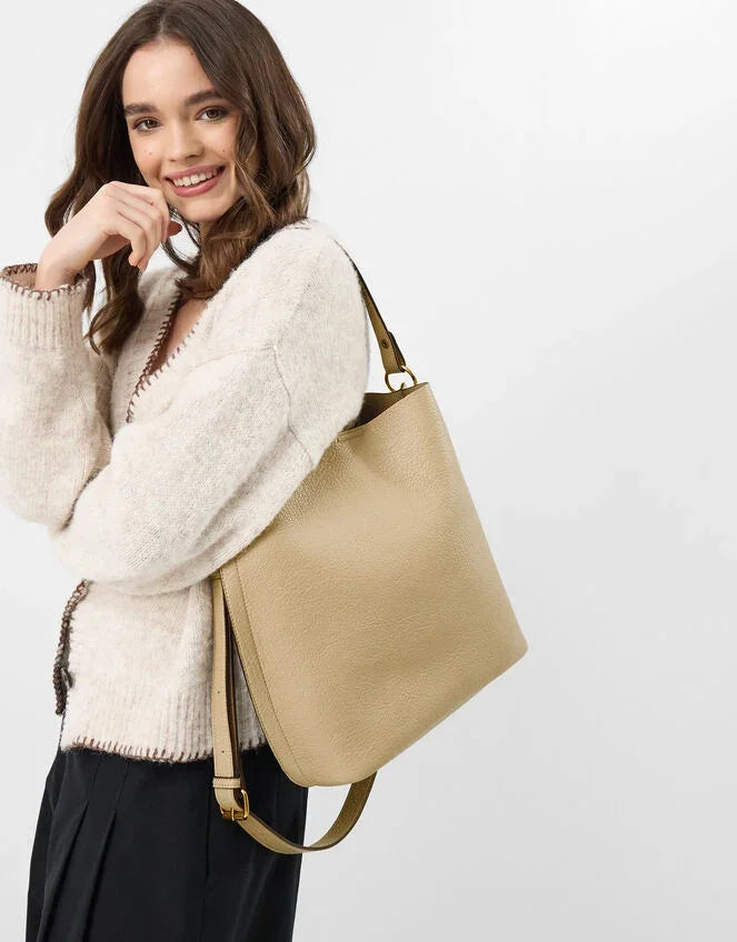 Faux Leather Bucket Bag