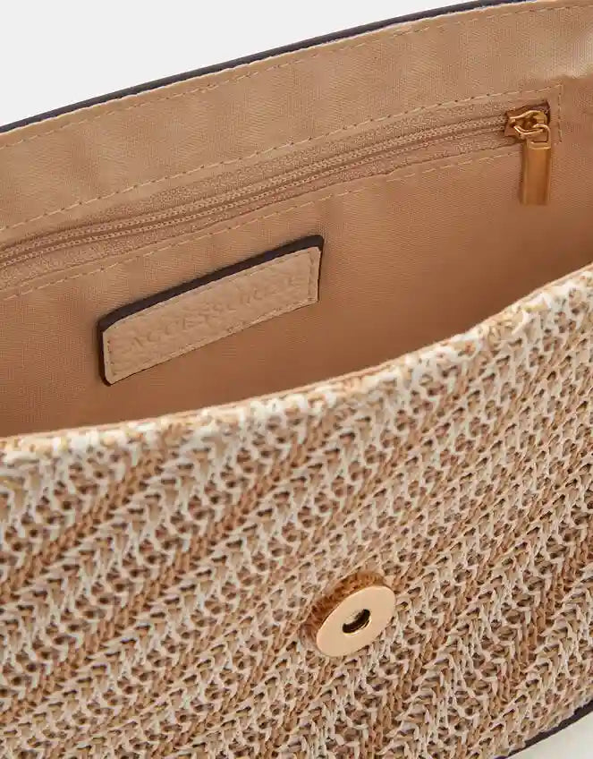 Woven Crossbody Bag Cream