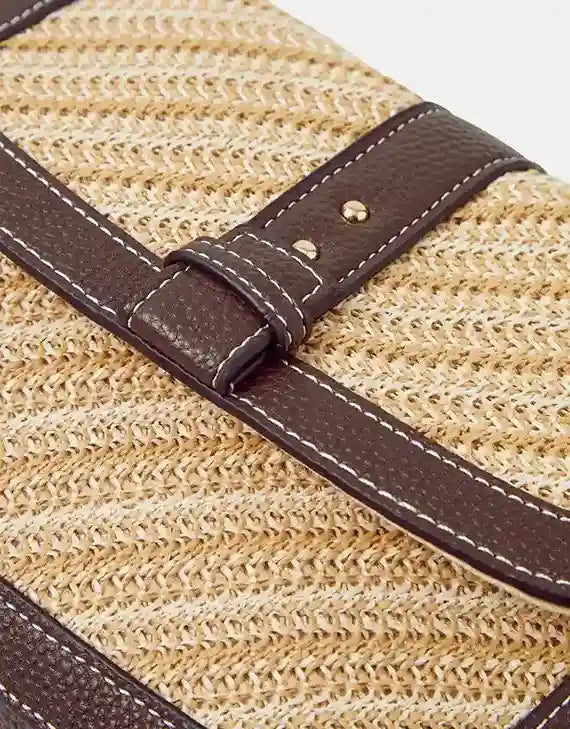 Woven Crossbody Bag Brown