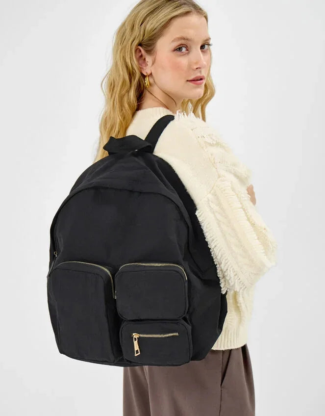 Multi-Pocket Nylon Backpack