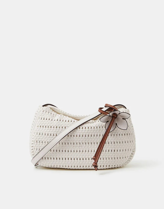 Woven Crossbody Bag White