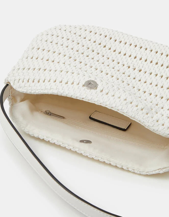 Woven Crossbody Bag White
