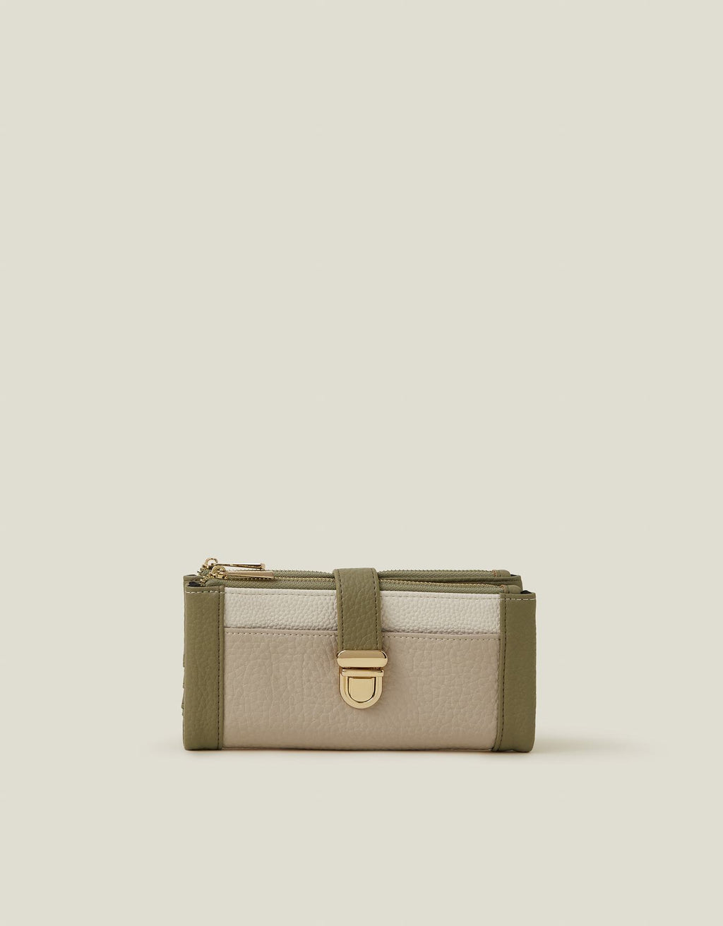 Push Lock Faux Leather Purse