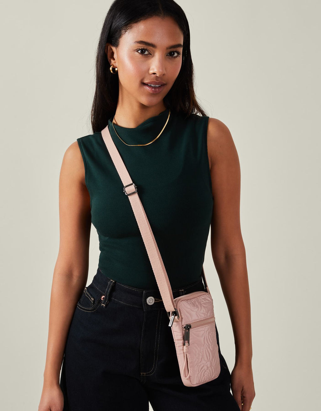 Quilted Nylon Phone Bag