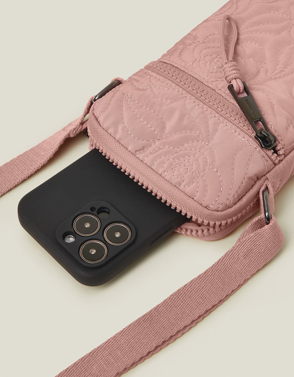 Quilted Nylon Phone Bag