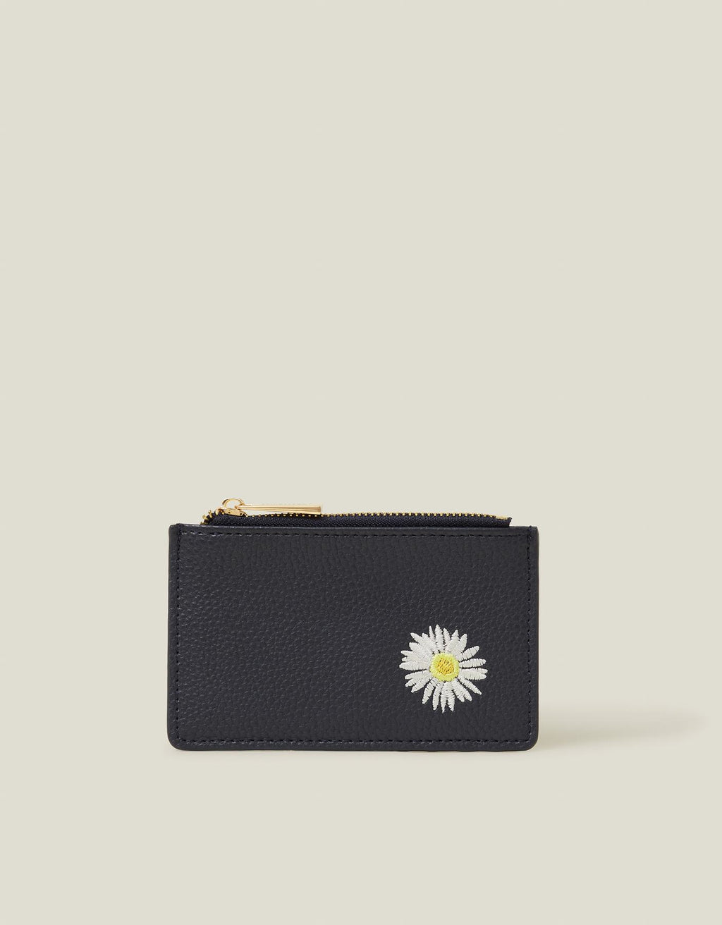 Embroidered Daisy Card Holder