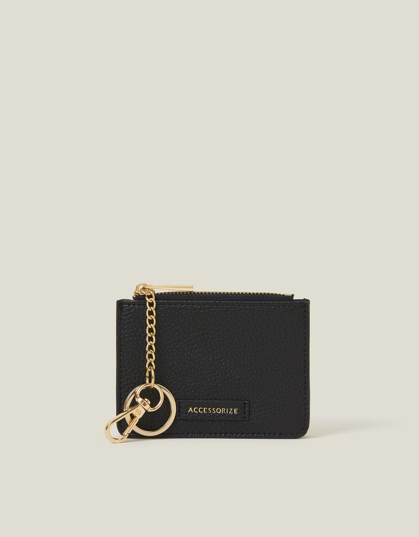 Faux Leather Key Chain Purse