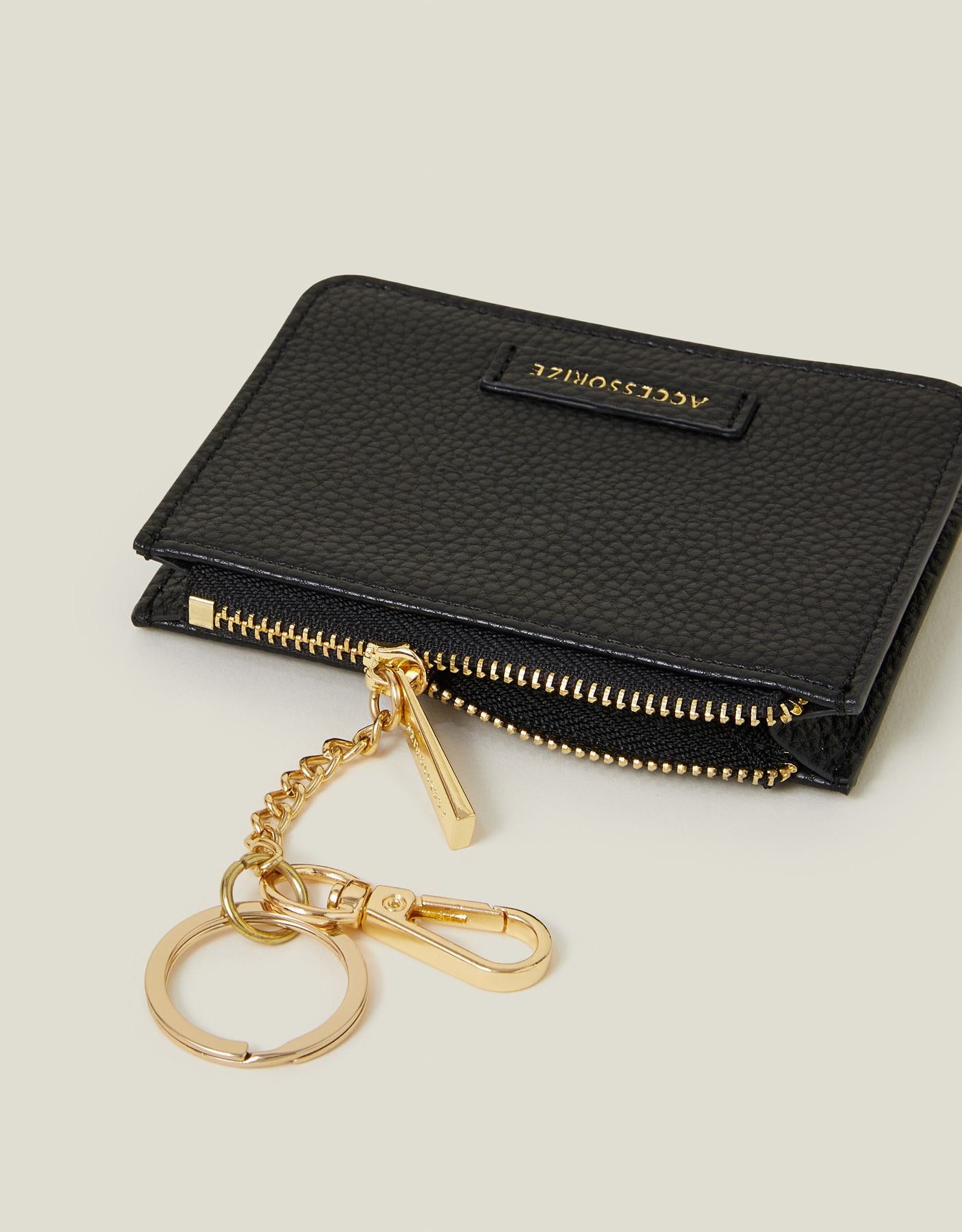 Faux Leather Key Chain Purse