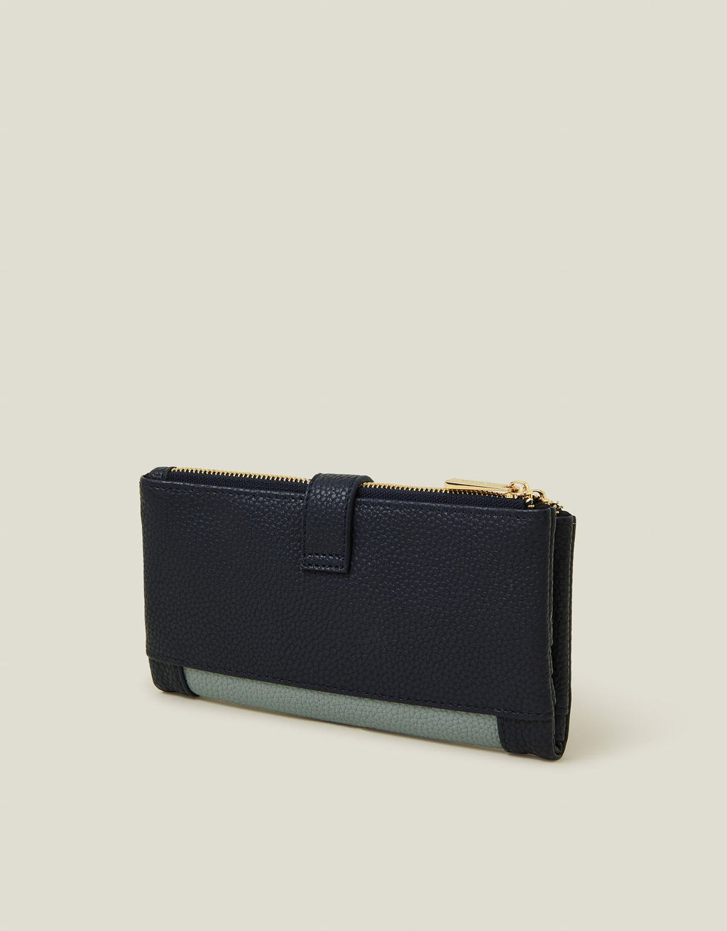 Push Lock Faux Leather Wallet