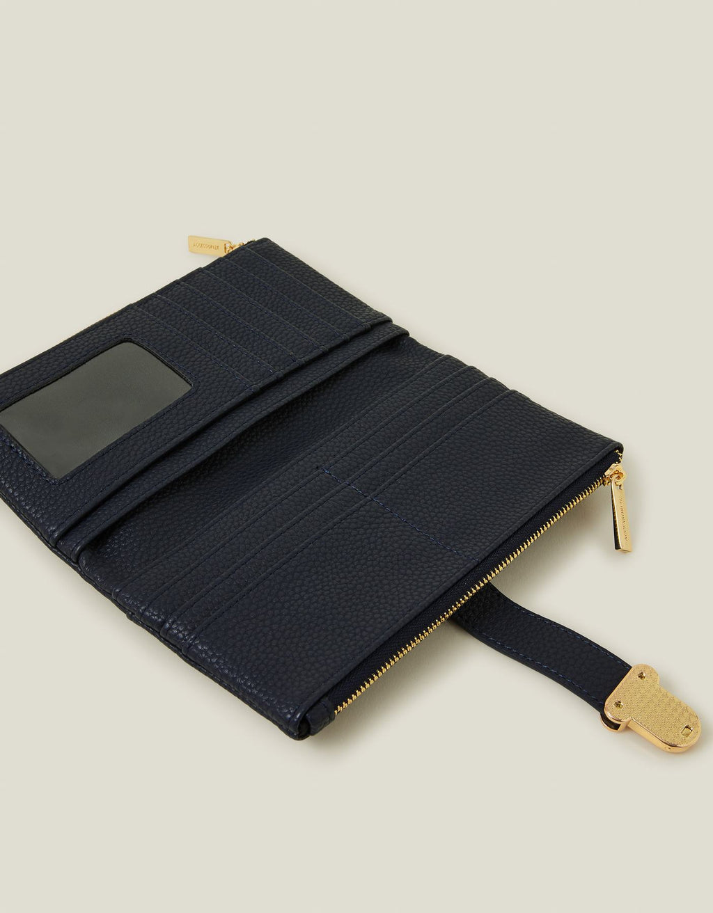 Push Lock Faux Leather Wallet