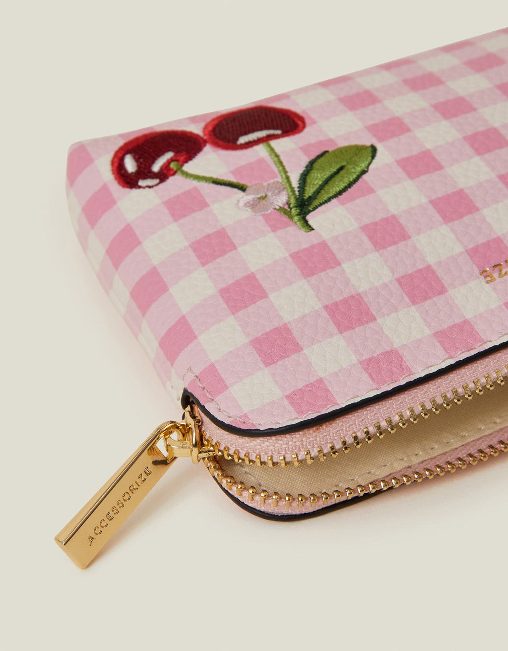 Embroidered Cherry Coin Purse
