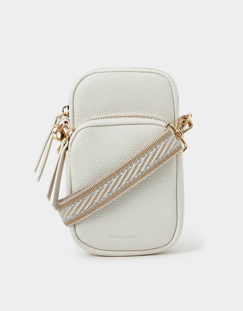 Webbing Strap Phone Bag Cream