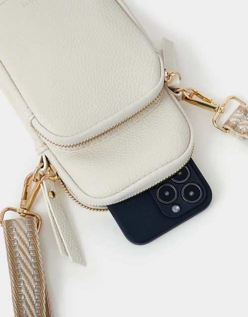 Webbing Strap Phone Bag Cream
