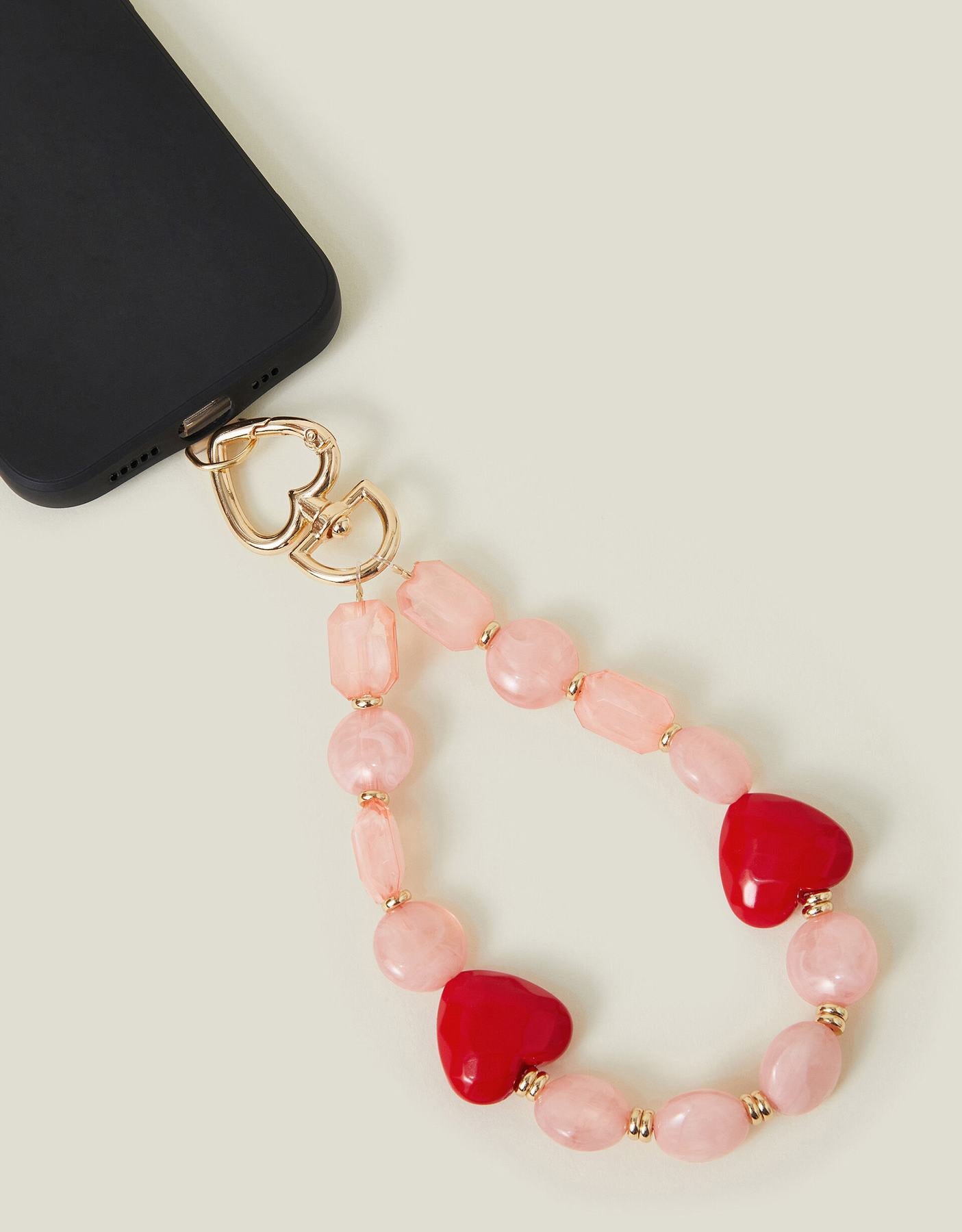 Beaded Heart Phone Wrist