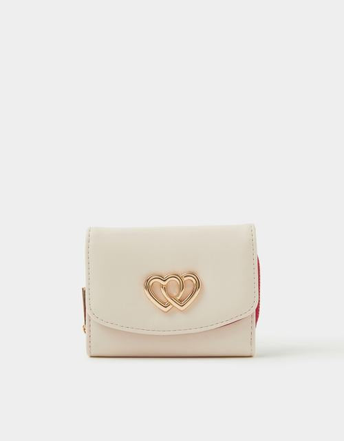 Double Heart Faux Leather Purse