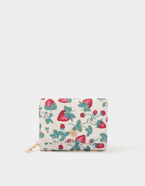 Strawberry Print Tri Fold Purse