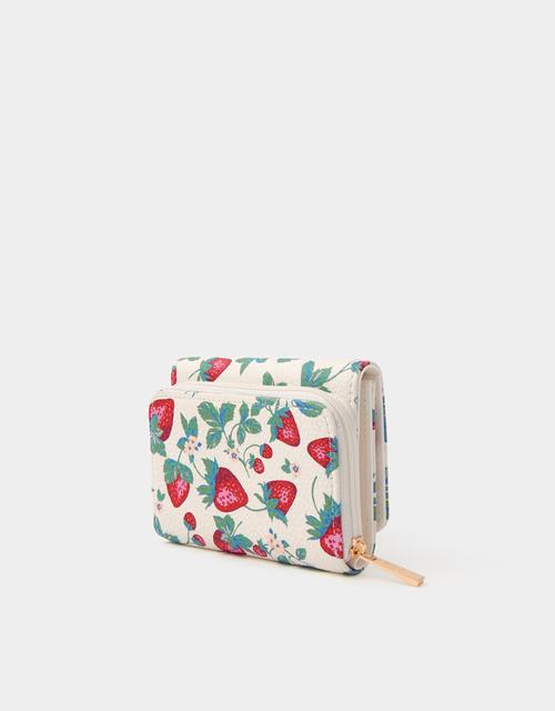 Strawberry Print Tri Fold Purse