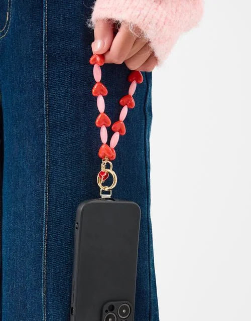 Heart Bead Phone Wrist Strap