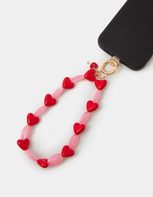 Heart Bead Phone Wrist Strap