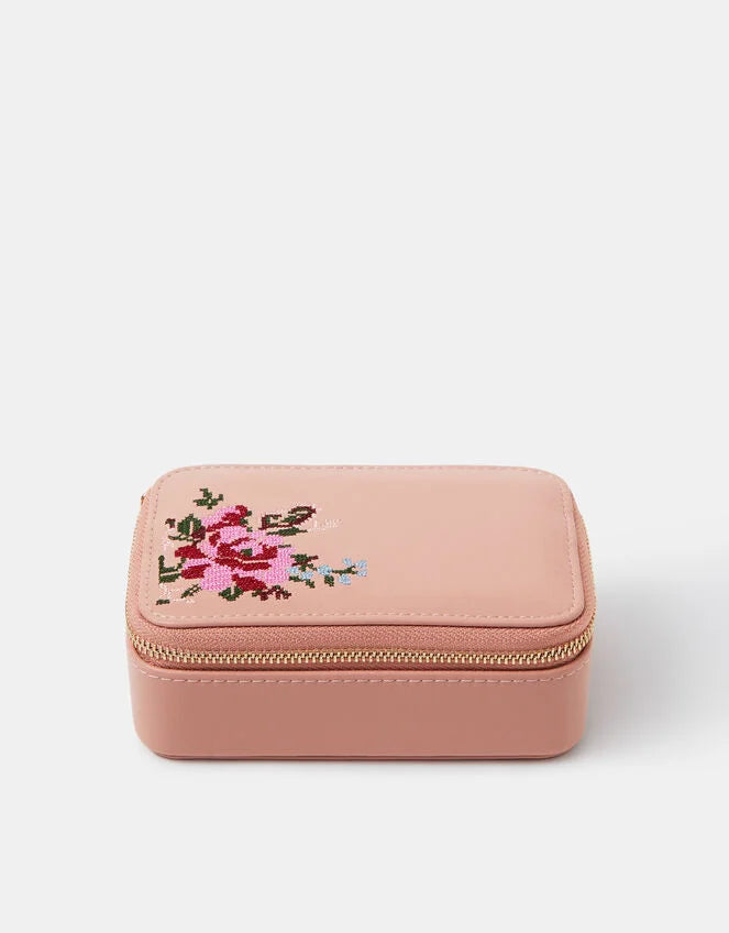 Small Floral Embroidered Jewellery Box