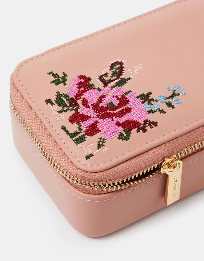 Small Floral Embroidered Jewellery Box