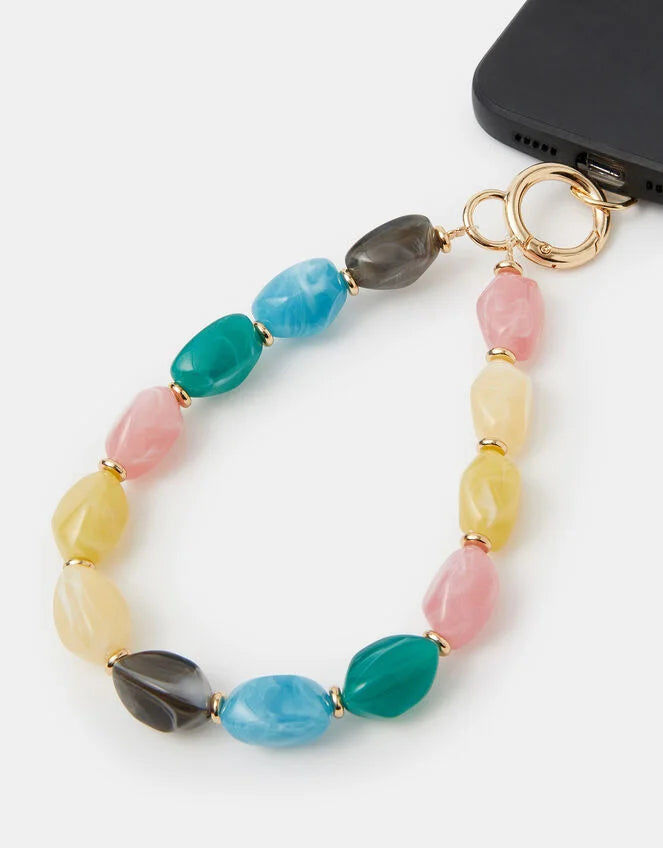 Resin Bead Wrist Phone Strap