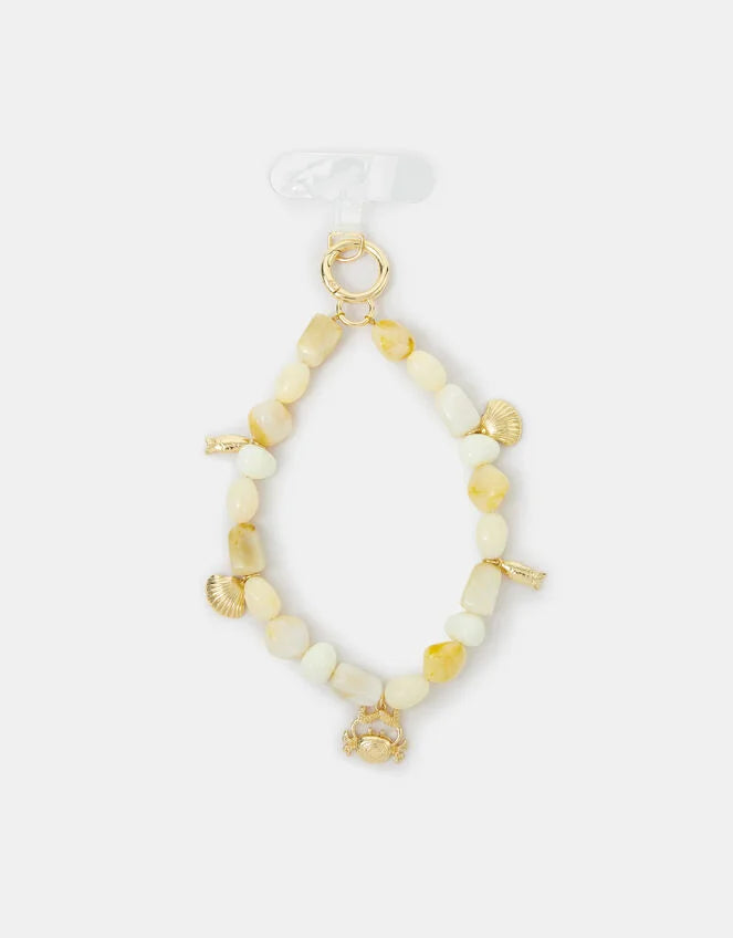 Shell Charm Beaded Wrist Phone Strap