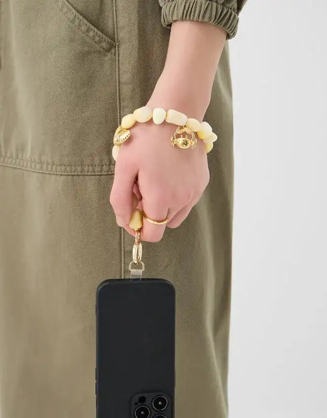 Shell Charm Beaded Wrist Phone Strap
