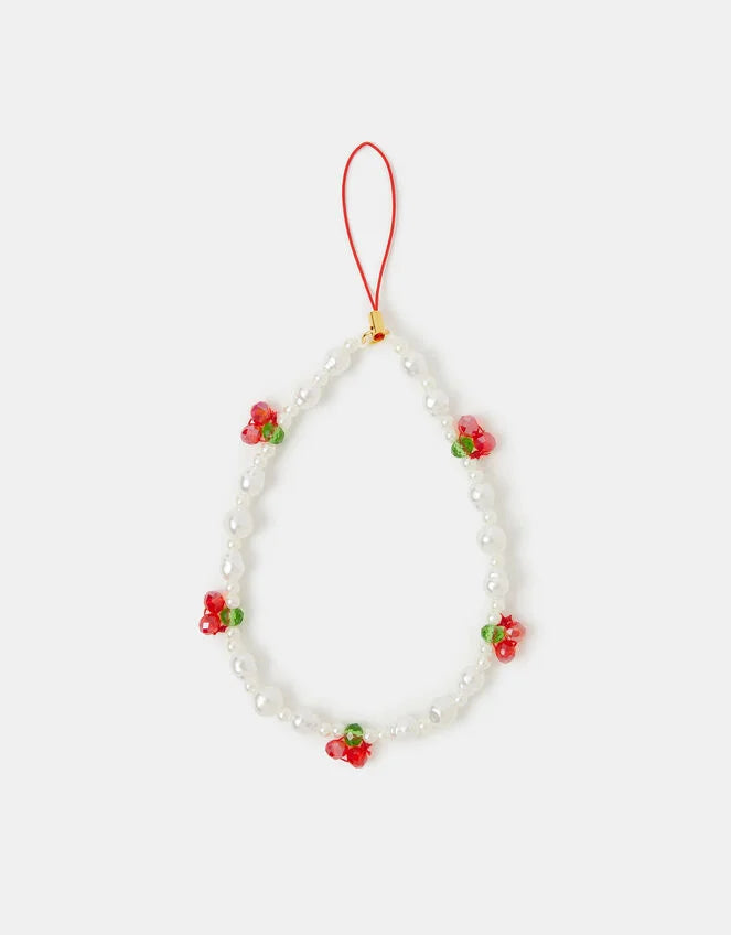 Cherry Pearl Phone Charm