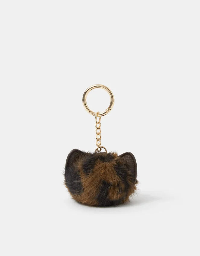 Animal Print Pom Bag Charm