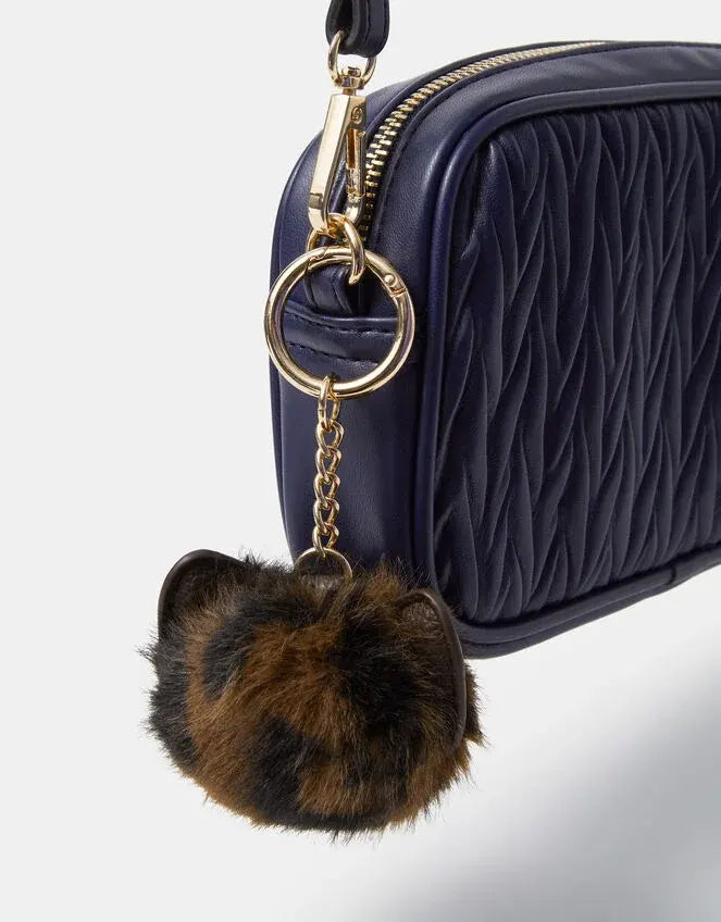 Animal Print Pom Bag Charm
