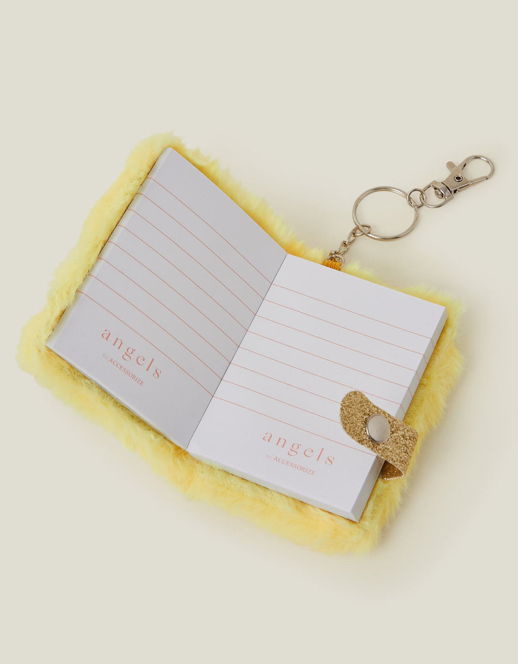 Girls Faux Fur Bee Keychain Notebook