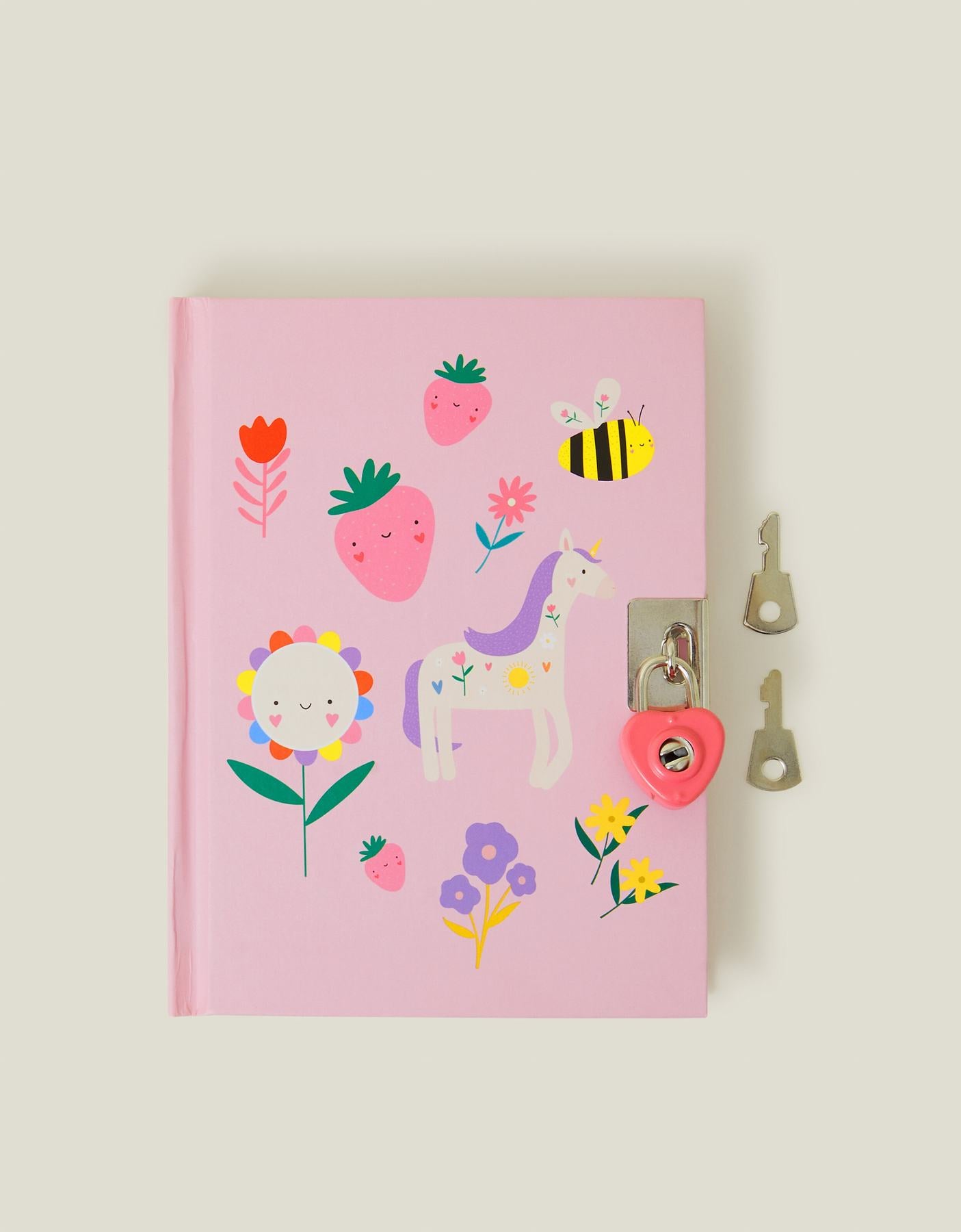 Girls Unicorn Print Lockable Journal