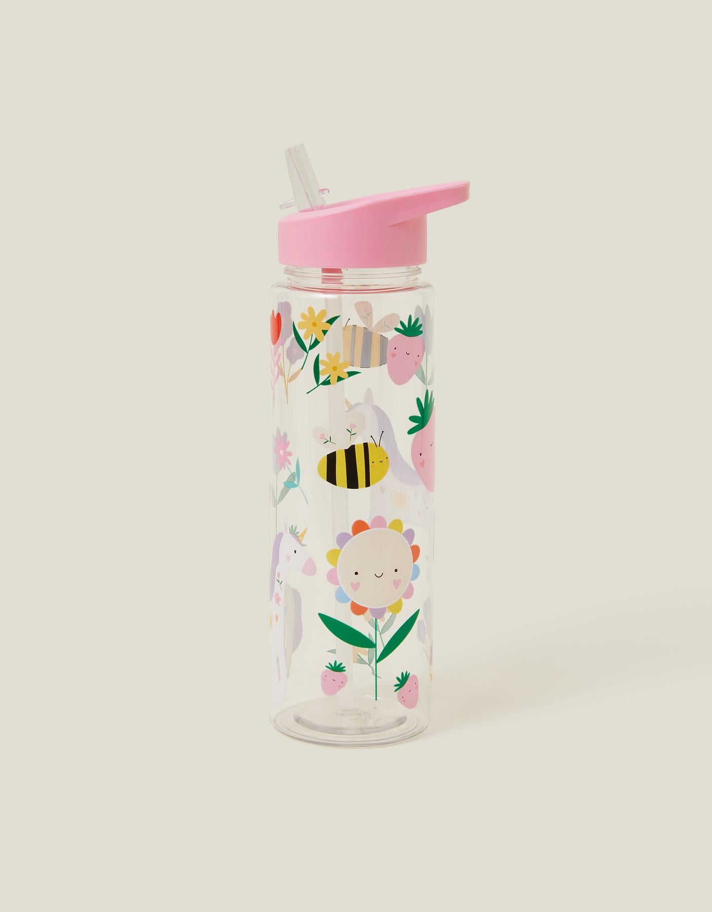 Girls Unicorn Flip Straw Water Bottle