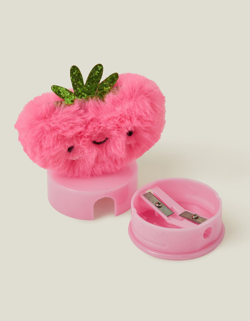 Girls Faux Fur Strawberry Pencil Sharpener
