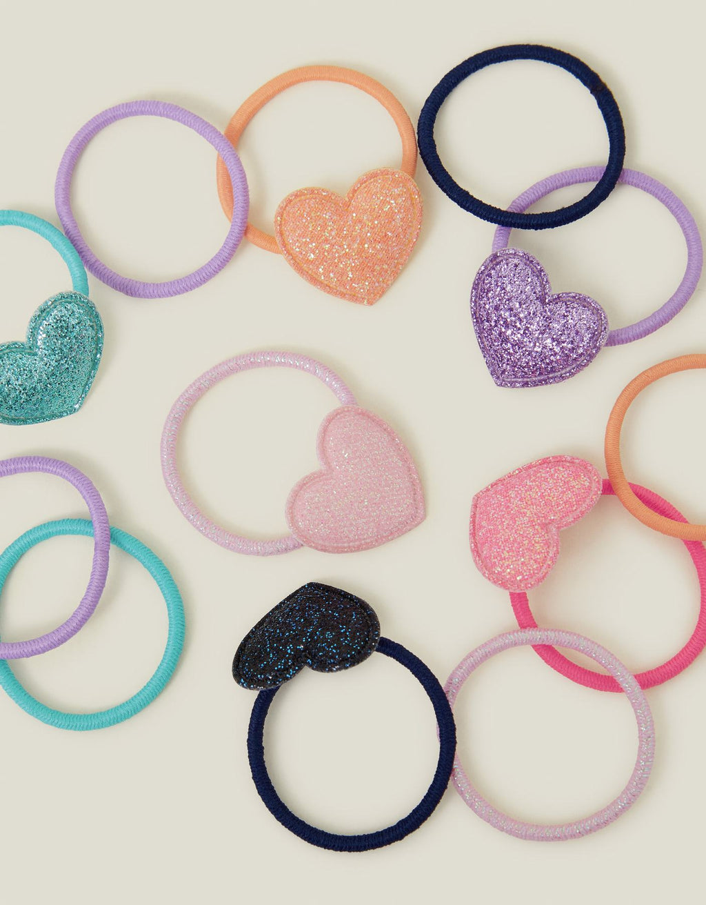 12-Pack Girls Heart Hair Bands