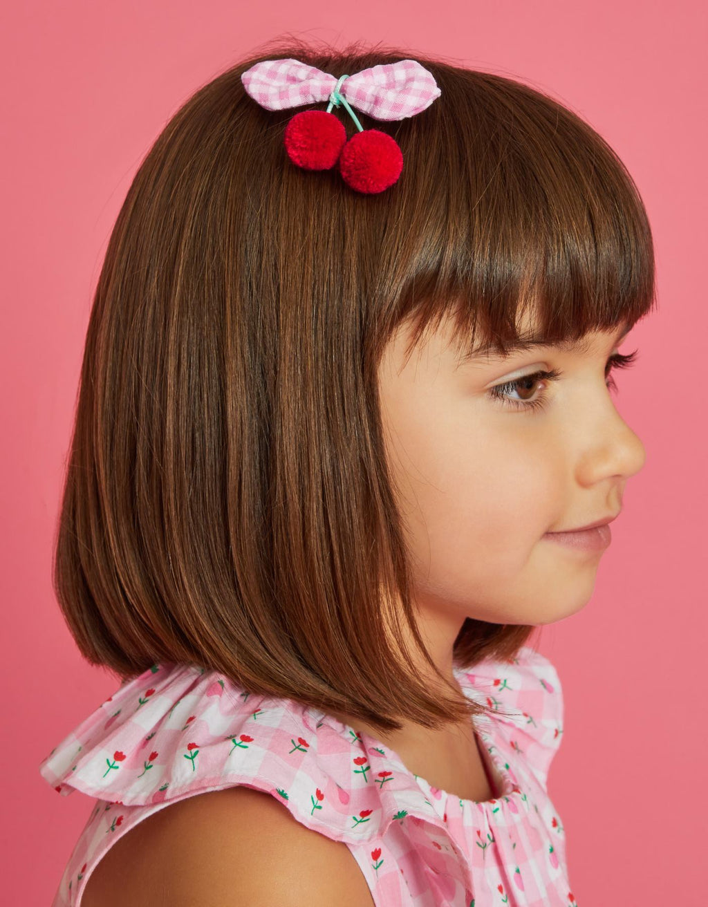 2-Pack Girls Cherry Pom Hair Clips