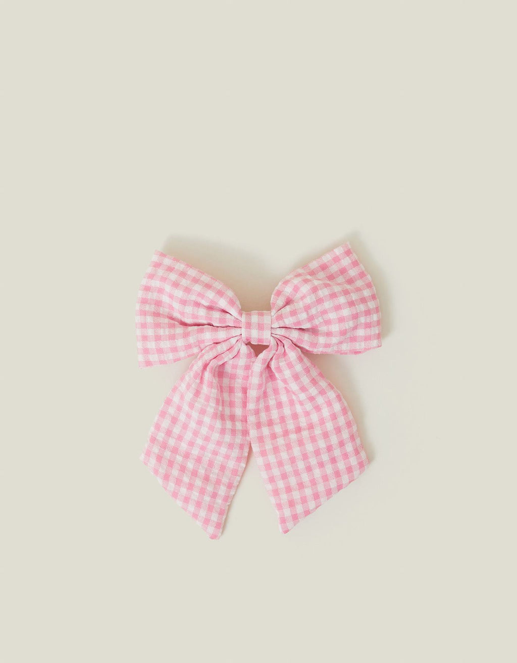 Gingham Bow Barrette Hair Clip