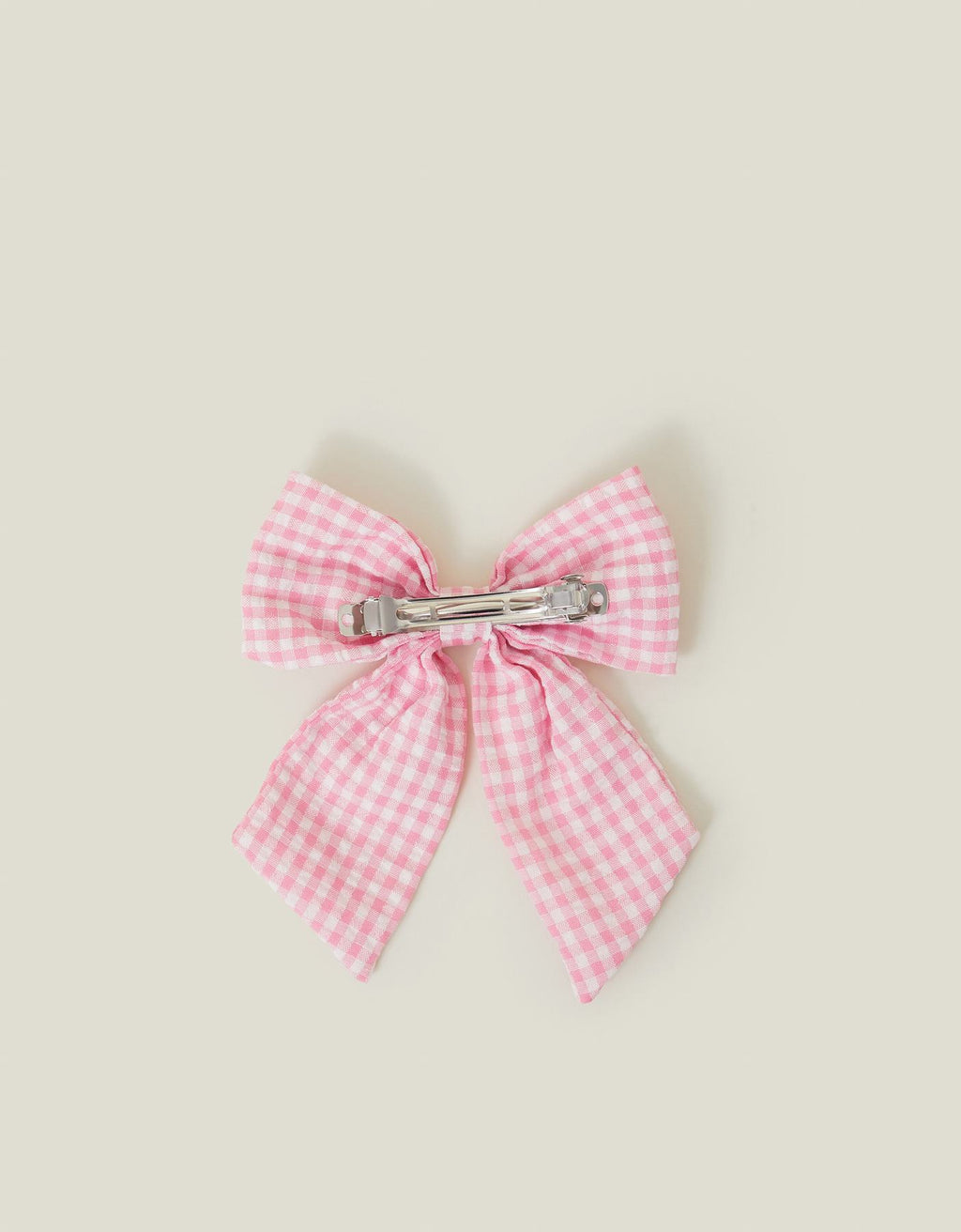Gingham Bow Barrette Hair Clip
