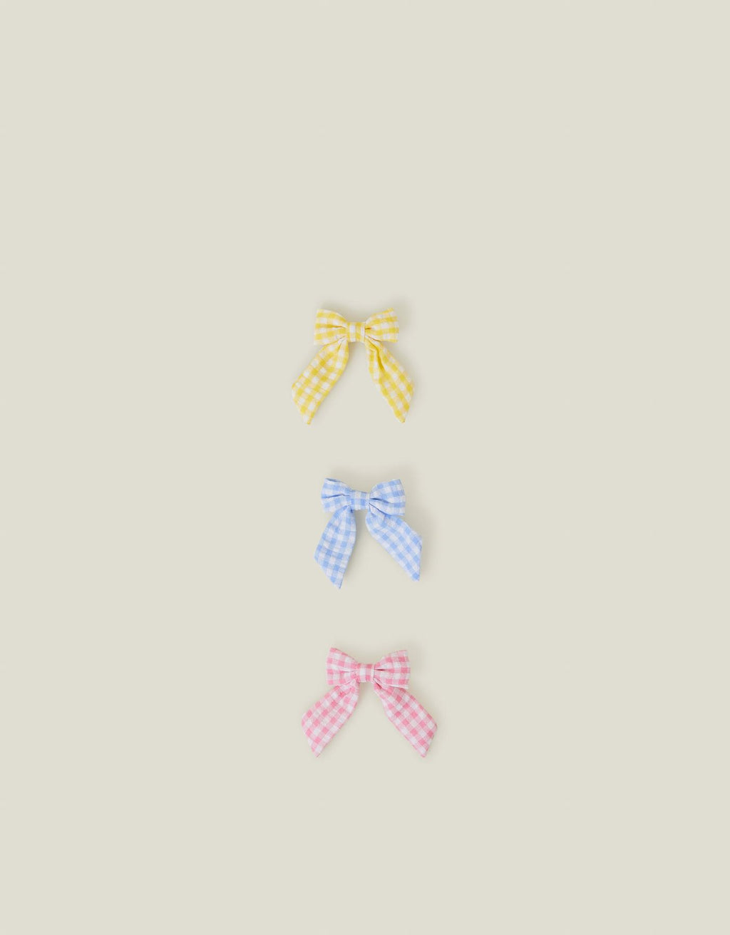 3-Pack Girls Gingham Bow Hair Clips