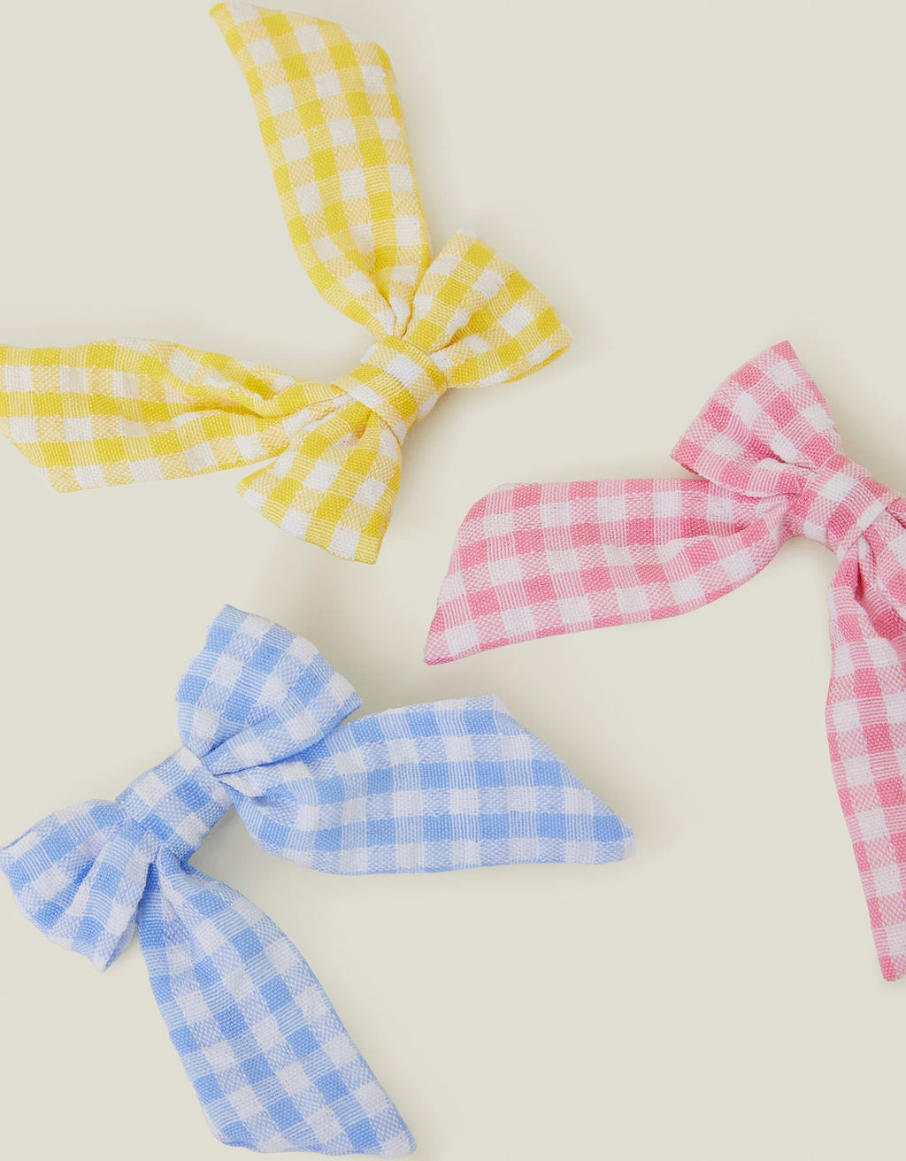 3-Pack Girls Gingham Bow Hair Clips