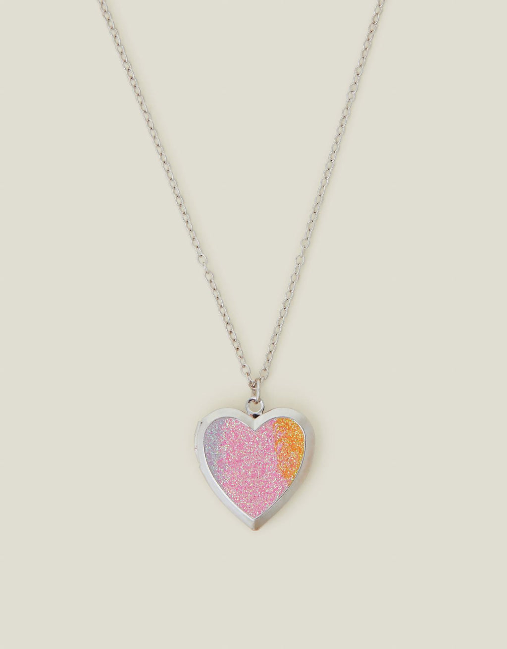 Girls Glitter Heart Locket Necklace