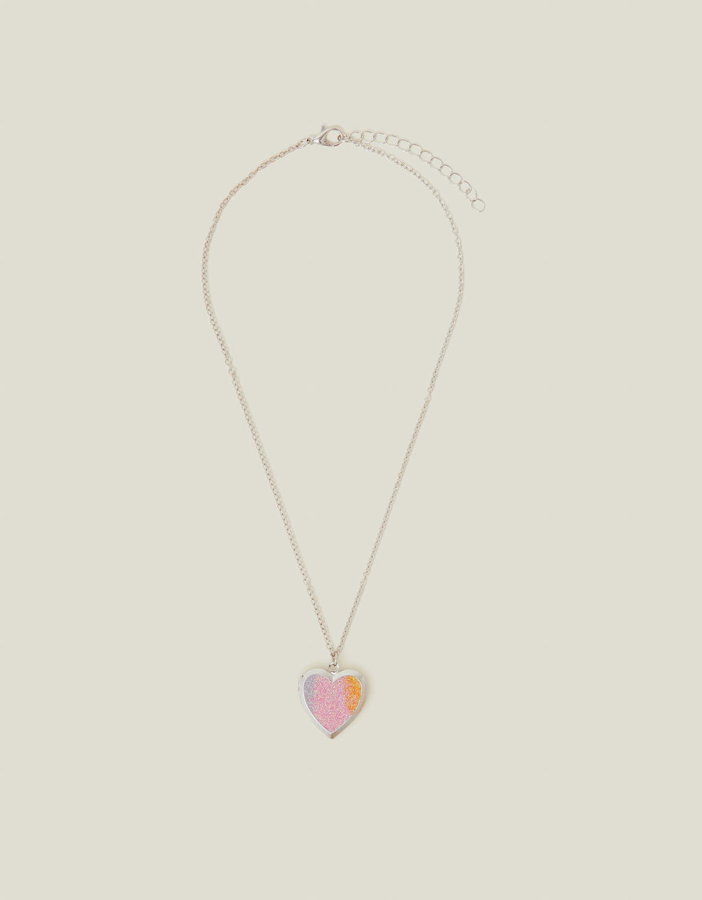 Girls Glitter Heart Locket Necklace