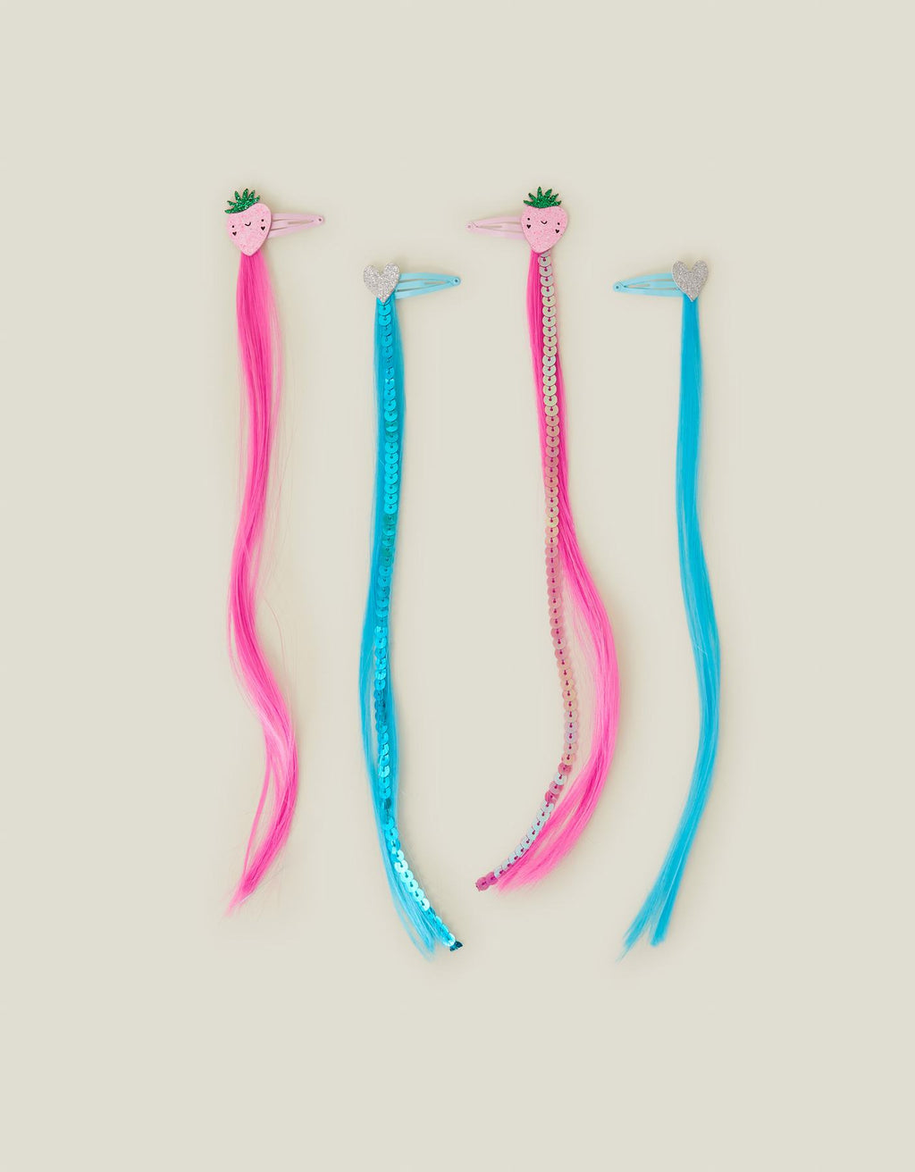 4-Pack Girls Strawberry Faux Hair Clips4 X STRAWBERRY FAKE HAIR